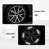 Vista 6 de 20 piezas de adhesivos reflectantes antiarañazos, adhesivos decorativos de tiras para ruedas de auto, adhesivos decorativos de advertencia