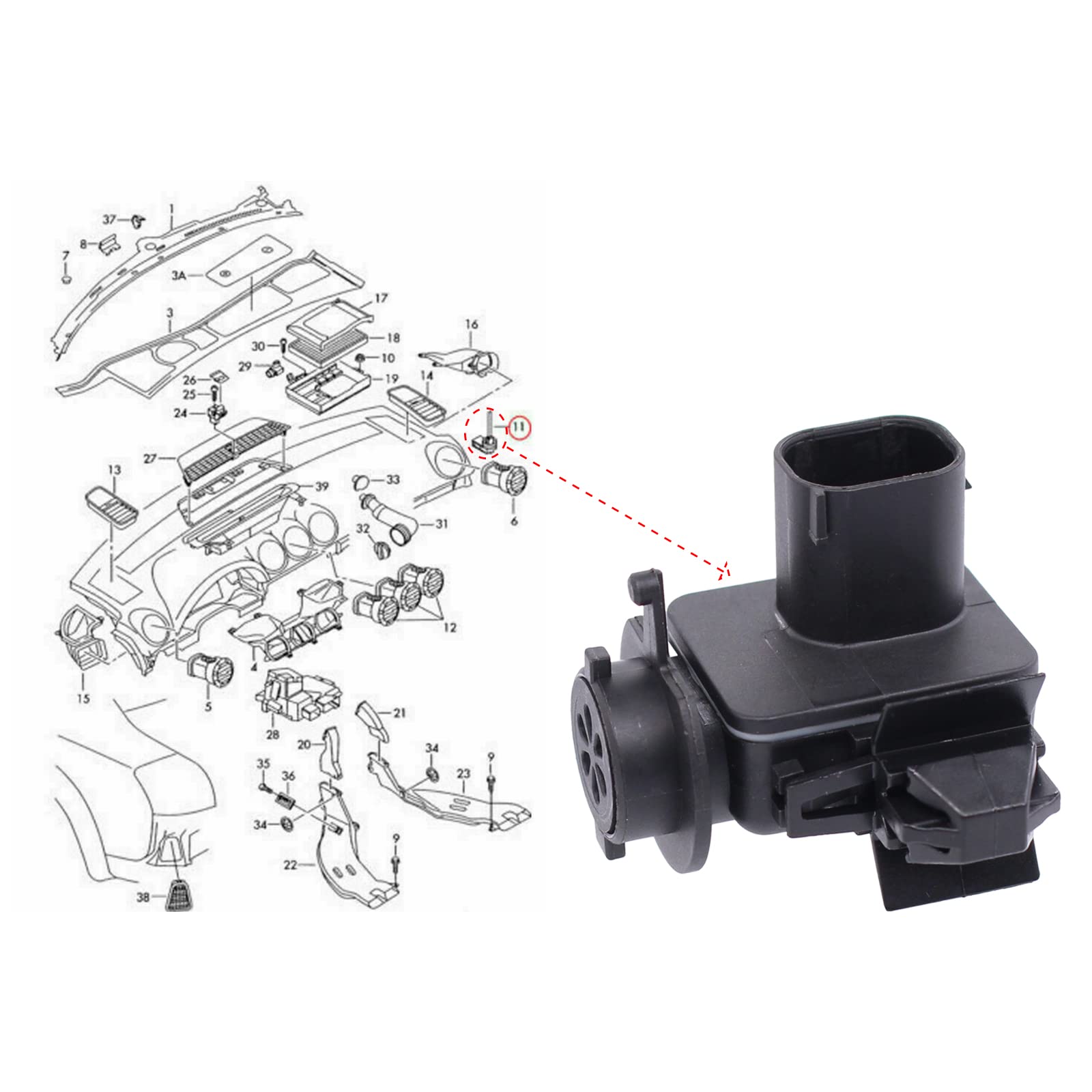 Doo Engy Sensor Luftgüte Luftqualität Belüftungsanlage für A3 A4 A6 A8 Q3 Q7 R8 Golf 5 6 Golf 7 T5 Pa-ssat Tour-an Toua-reg Scirocco Shar-an Amarok Beetle Caddy Exeo Octa-via Alhambra Superb Yeti