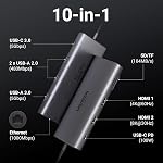 UGREEN 10 in 1 Docking Station for Laptop Dual Monitor, Revodok Pro 210 with Single 8K@30Hz, Dual 4K@60Hz, 100W PD, 1Gbps Ethernet, SD/TF, 5Gbps USB, USB C Hub for MacBook Air/Pro, ASUS, HP, XPS13&15
