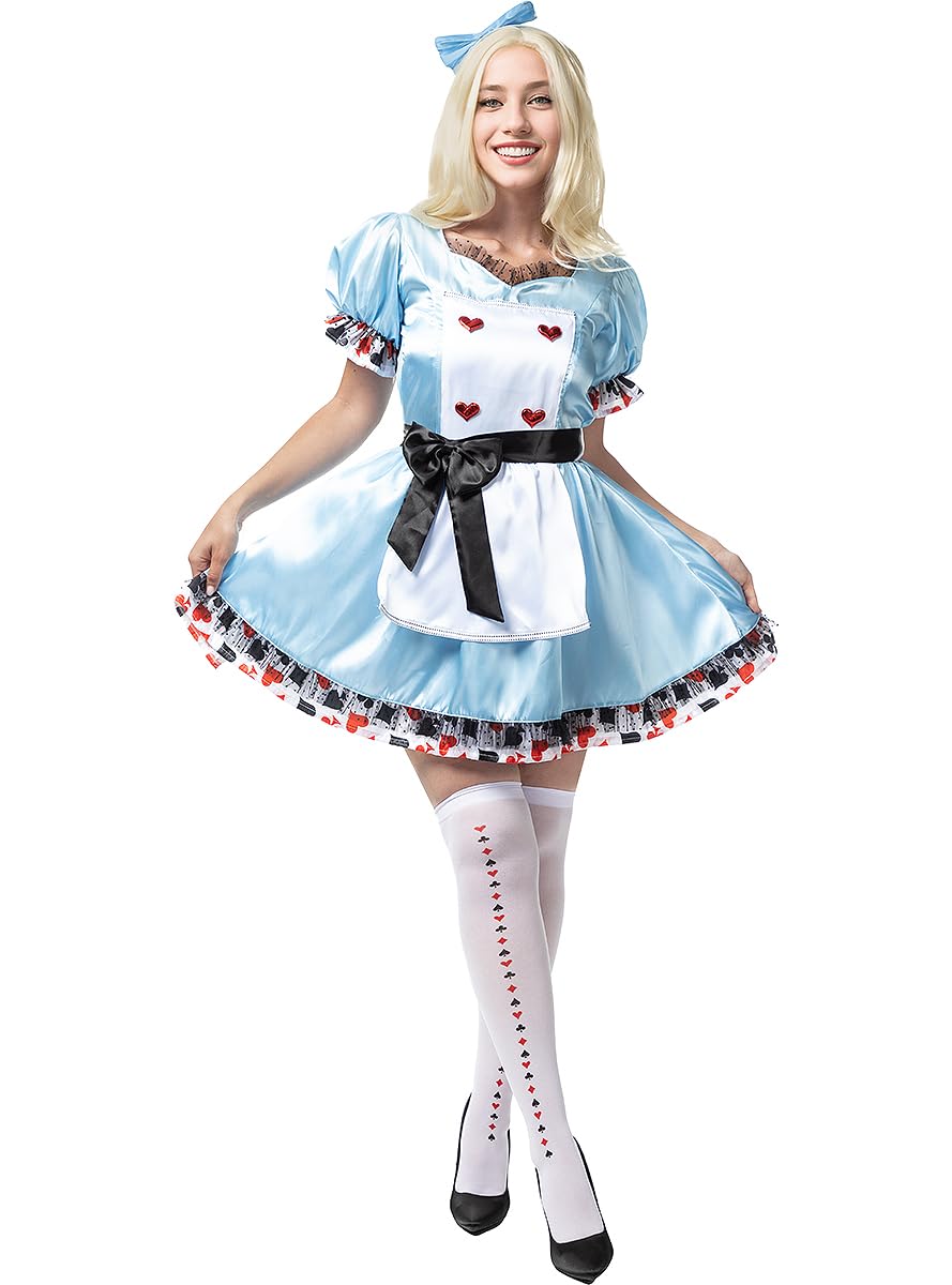 Funidelia | Disfraz de Alicia Deluxe para mujer Alicia en el País de las maravillas - Disfraz para adultos y divertidos accesorios para Fiestas, Carnaval y Halloween - Azul