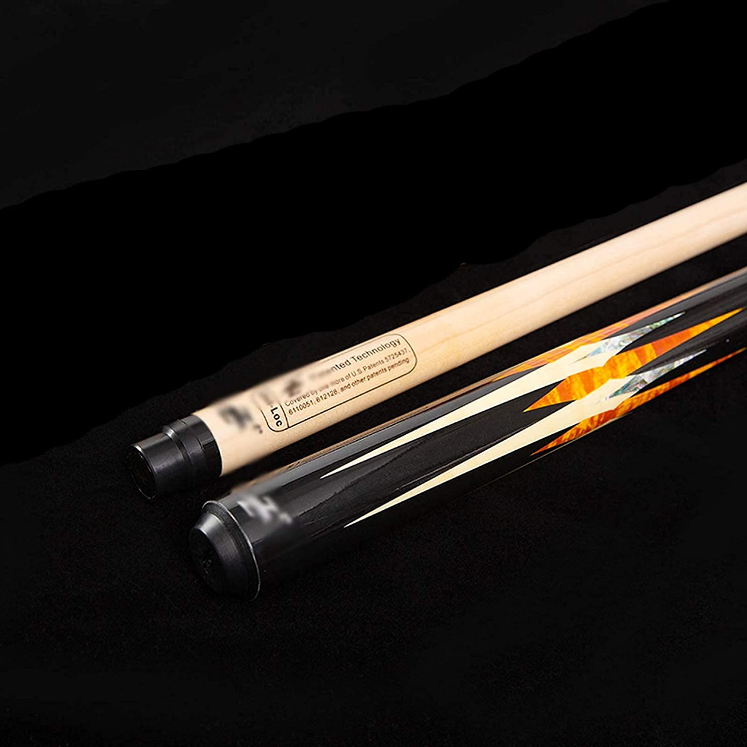 Billard Queue Billiard cue Billiard Tisch mit zubehör Snooker Billard Queue 58 Zoll 10-11,5-13 mm Billard Pool Queue 1/2 Handcraft Ahorn Snooker Pool Queue Stick 19 Unzen,Schwarz,10Mm(