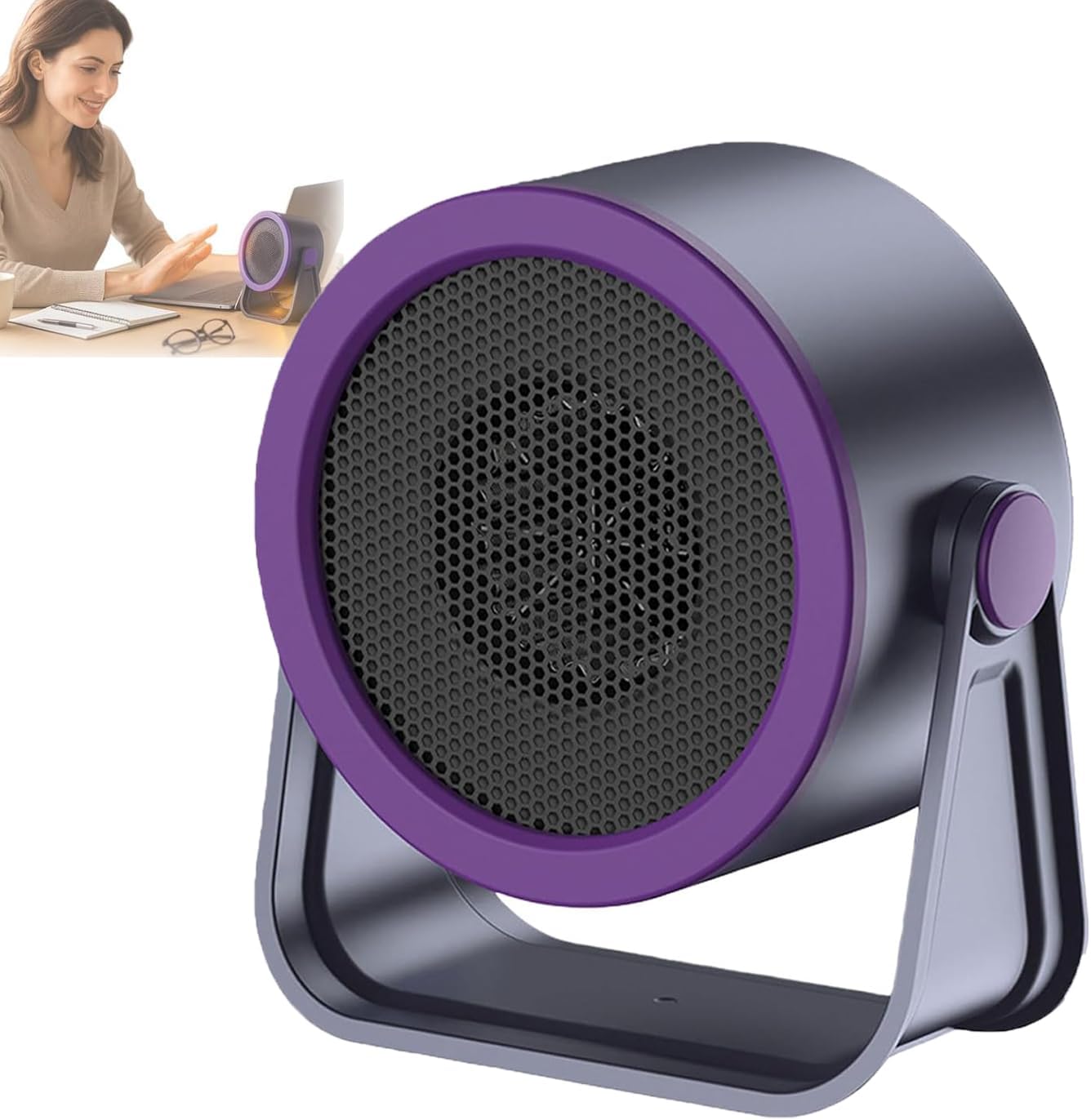 Calefactor Eléctrico Portátil PTC 600W con Ajuste 90°