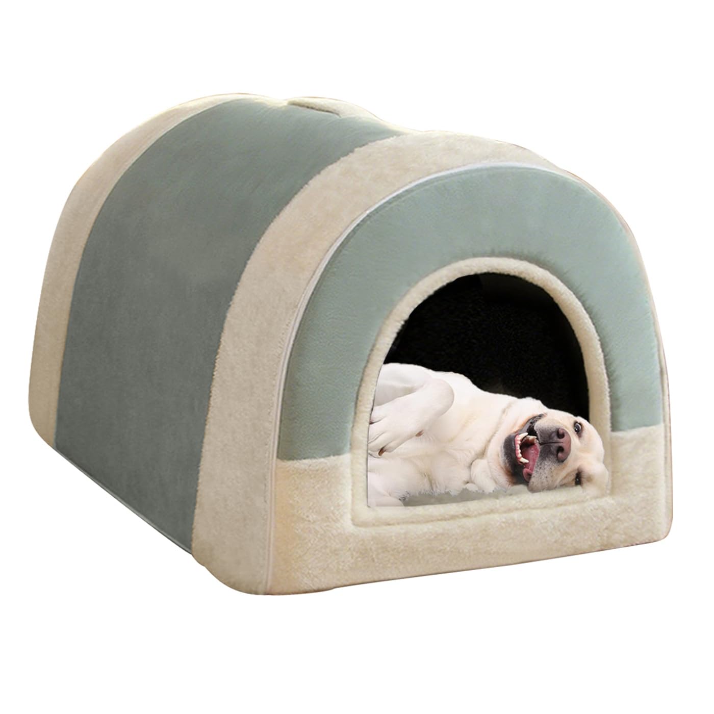 Cama para perros grandes 2 en 1, casa mullida para perros XL/XXL, lujoso refugio para mascotas de interior con asa, camas calmantes antiansiedad para perros y gatos, acogedora casa cueva para