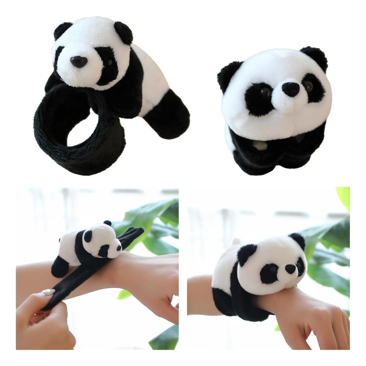 Cute Panda Slap Bracelet Plush Toy – Soft Stuffed Animal Wristband for Kids & Adults, Adjustable Snap Wrist Plush, Fun Gift, Curtain Holder, Stress Relief Toy-image-11