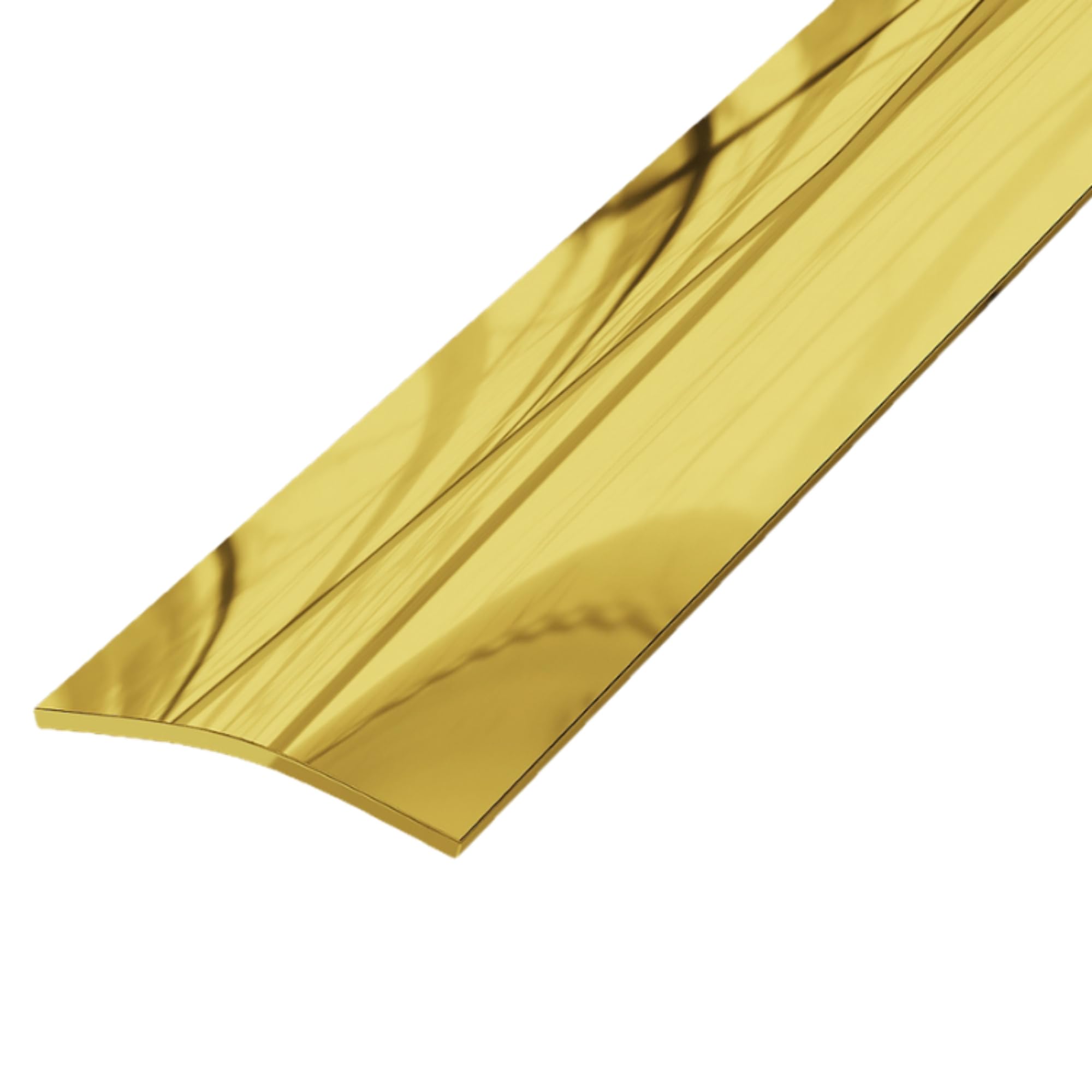 EVISO Perfil de Transición de Latón Macizo Tipo I | Tapajuntas Autoadhesivo para Suelos de Madera, Cerámica y Vinilo | Listón Decorativo y Protector de Juntas, Acabado Brillo Elegante