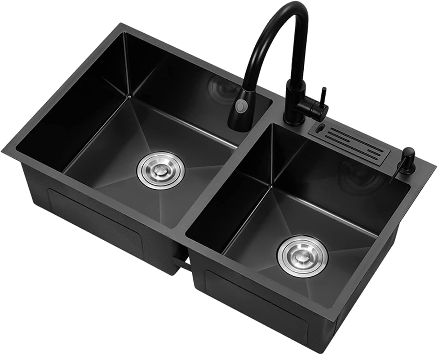 304 Stainless Steel Kitchen Sink Black Double Bowl Bar