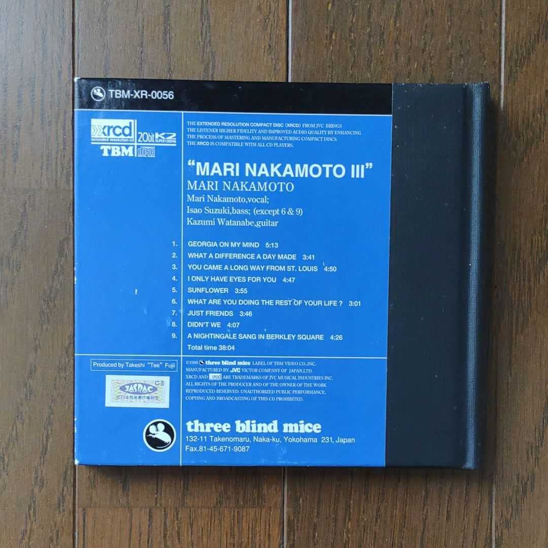 中本マリ/ Mari Nakamoto III 鈴木勲 渡辺香津美 CD TBM three blind