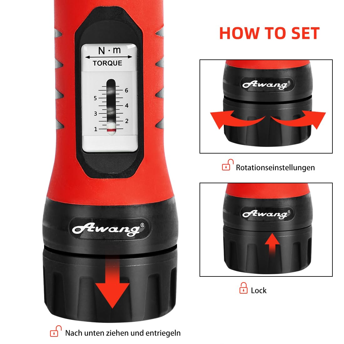 Awang Destornillador dinamométrico 1-6 NM, llave dinamométrica, 36 piezas, para reparación de bicicletas con soporte de puntas