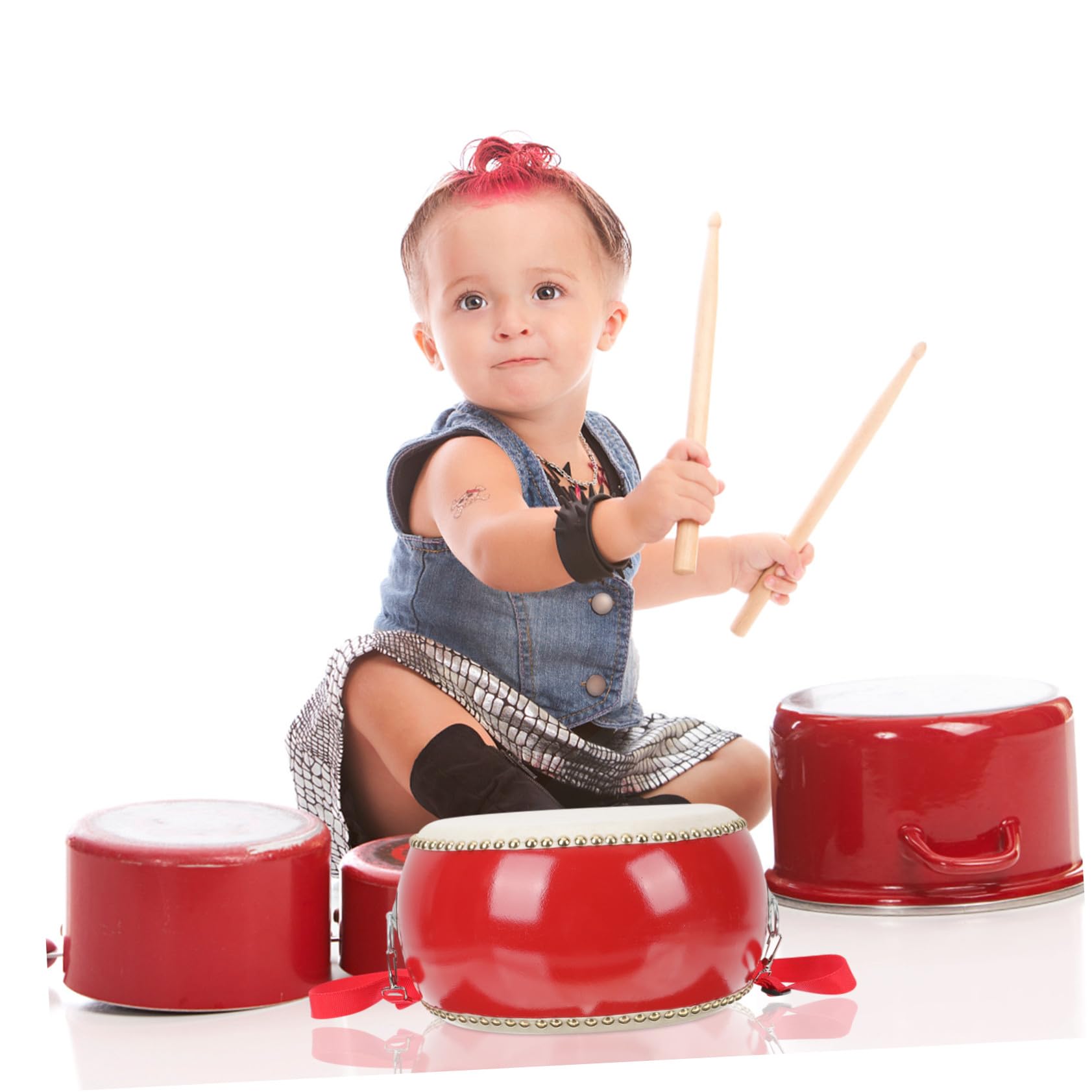 de Percusión Infantil de Madera con de Vaca de Incluye Baquetas y Correa Juguete Educativo para Bebés Desarrollo Sensorial y Musical