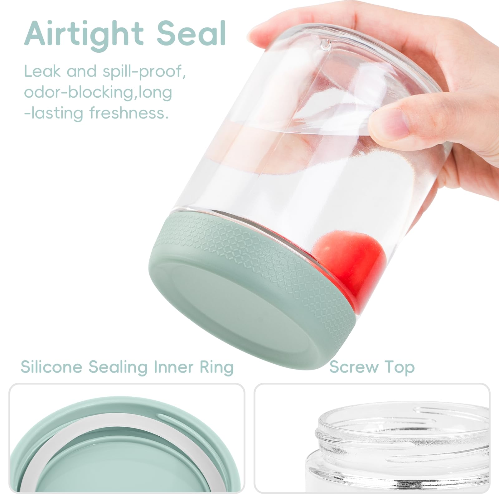 MICEBAY 6 Stück EinmachgläSer mit Schraubdeckel，500ml Overnight Oats GläSer mit SilikonäRmeln, SpüLmaschinenfest Meal Prep GläSer mit Deckel für Marmelade,Salat,Milchshake