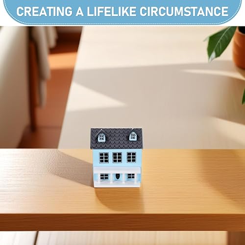 Miniatura 8 de Toyvian Casa de muñecas Casa de muñecas en miniatura Kit de casa de muñecas de madera Casas de pueblo de Navidad Modelo de casa de juguete de madera