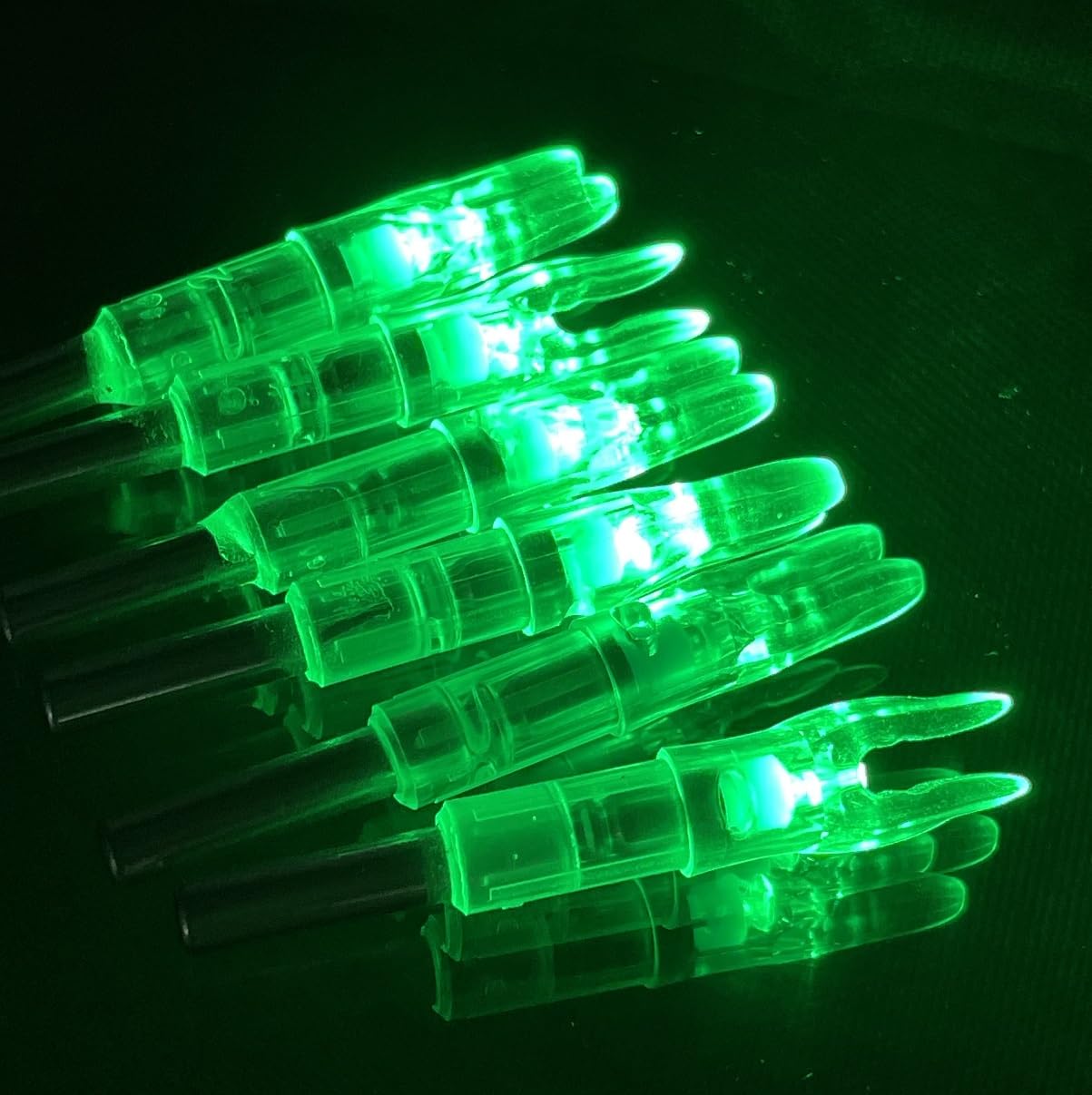 S - Culatines iluminados para flechas .244/6.2 mm, paquete de 12 puntales de flecha iluminados para destornillador de caza y tiro con arco (verde)