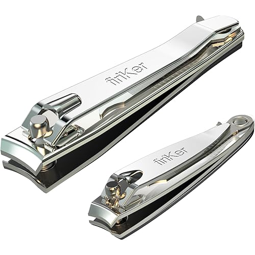 Nail Clipper Set,Premium Stainless Steel Fingernail and Toenail Clipper Cutters with Nail File, Sharp Effortless Nail Clippers Set for Men & Women(Silver)