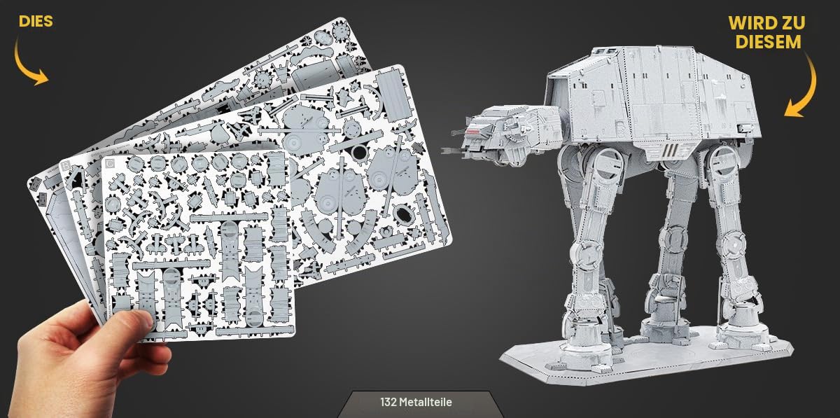 Metal Earth 3D Metallbausatz Star Wars Imperial AT-AT ab 14 Jahre | Präzise lasergeschnittene Metallteile zum Zusammenstecken ohne Klebstoff. Detailreiche Modelle mit bebilderter Bauanleitung