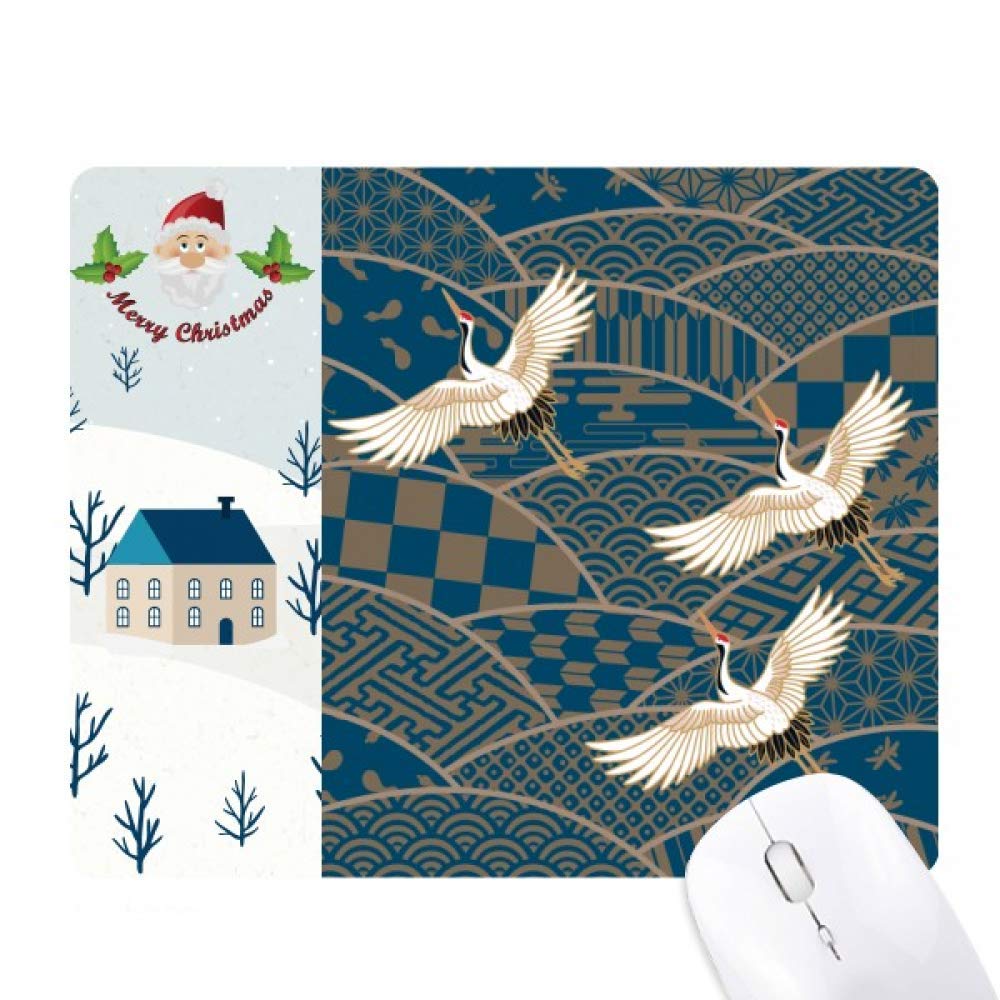 Tapis de souris feuilles d'érable géométrie maison Noël - 6