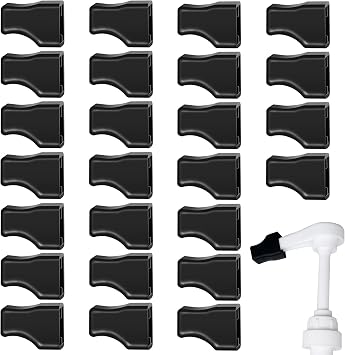 25 Pcs Coffee Syrup Pump Tip Covers Black Rubber Caps Fits for Syrup Pump Pour Dispenser Oil Liquor Bottle Reusable Syrup Pump Tip Caps Preventing Liquid from Pouring Condiments Olive Clean Preserved