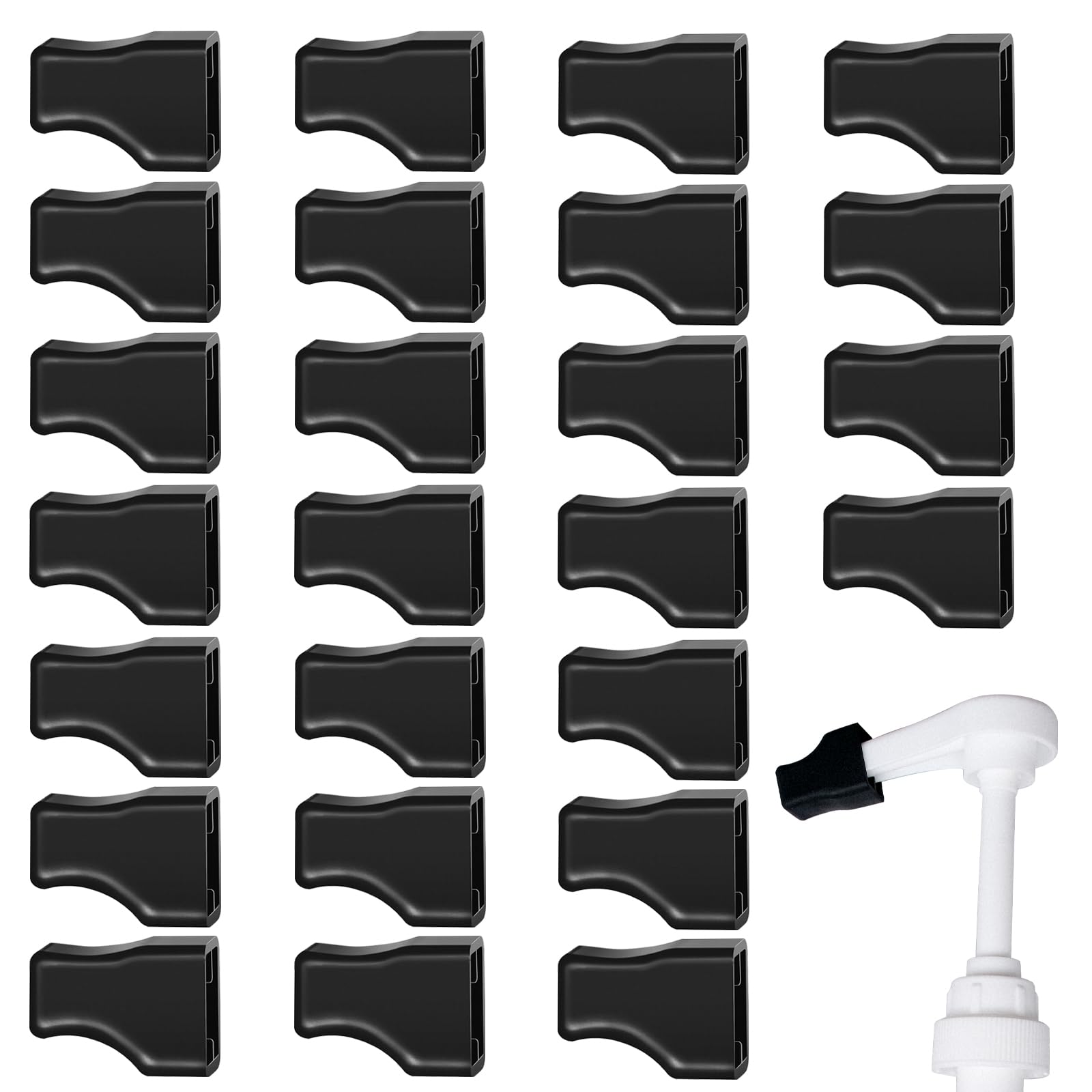 25 tapas de goma negra para bomba de jarabe de café, dispensador de aceite y licor, tapas de punta de bomba de jarabe reutilizables, para evitar que el líquido se vierta condimentos, aceituna