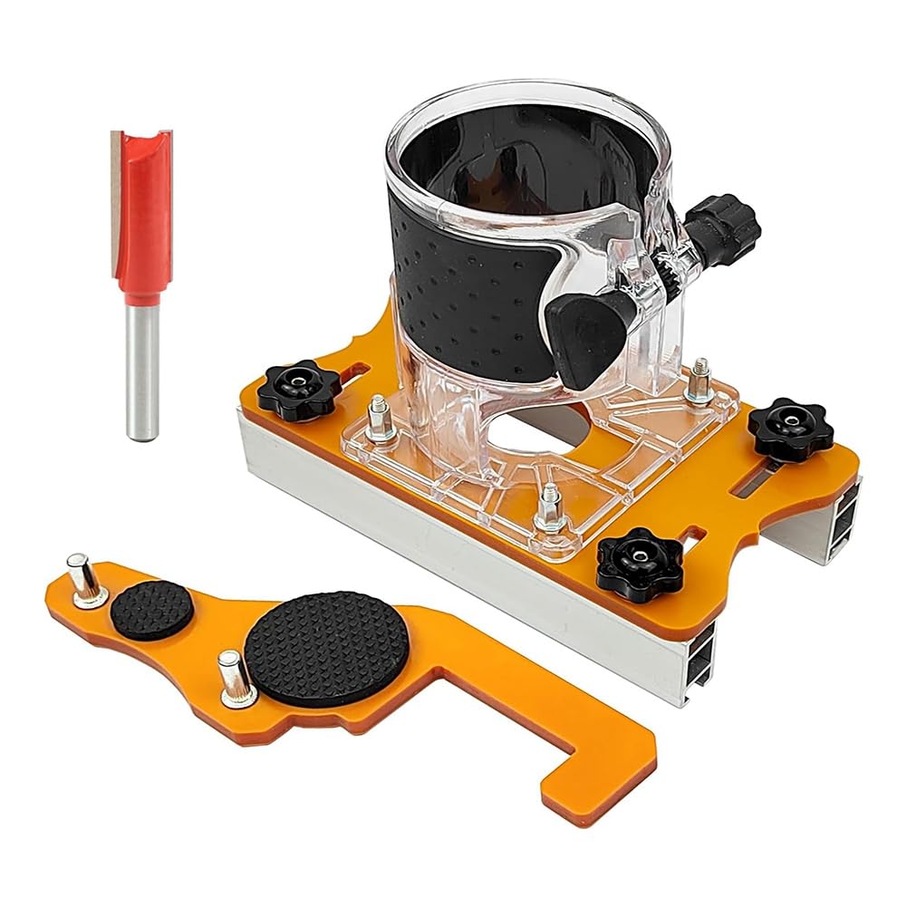 Littimoon Router Slotting Bracket Furniture Concealed Connector Slide Buckle Slotting Bracket Trimming Machine Woodworking Tool Easy Install Easy to Use