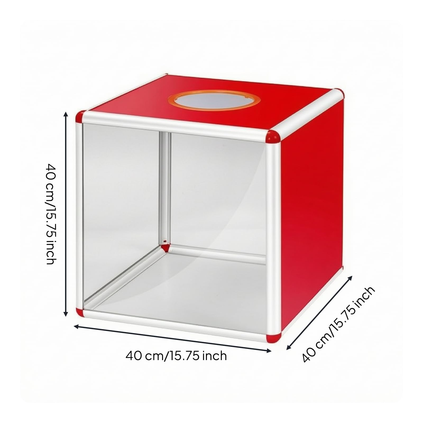 Scatola Estrazione Trasparente Sorteggi Contenitore Biglietti Box Votazioni Finitura Liscia Angoli Smussati Uso Prolungato Adatta per Concorsi, 40cm, Modello Trasparente Su Un Lato