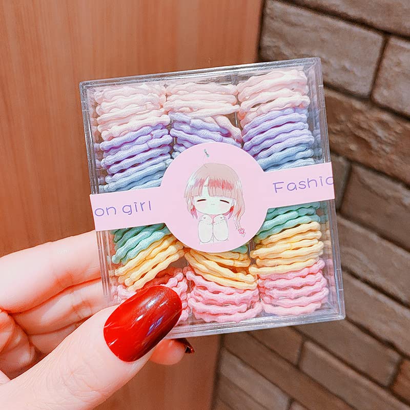 90 Pack Elastic Hair Ties, Seamless Hair Band, Rubber Ropes Ponytail Holder No Crease Damage, Cotton Bands for Women