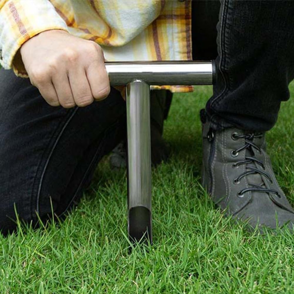 DONGKER Sonda Terreno,12" Sonde Campionamento Terreni con Impugnatura a T in Acciaio Inossidabile 304, Strumento di Test per Campionatori di Terreno per Manutenzione Prato Agricolo Giardino
