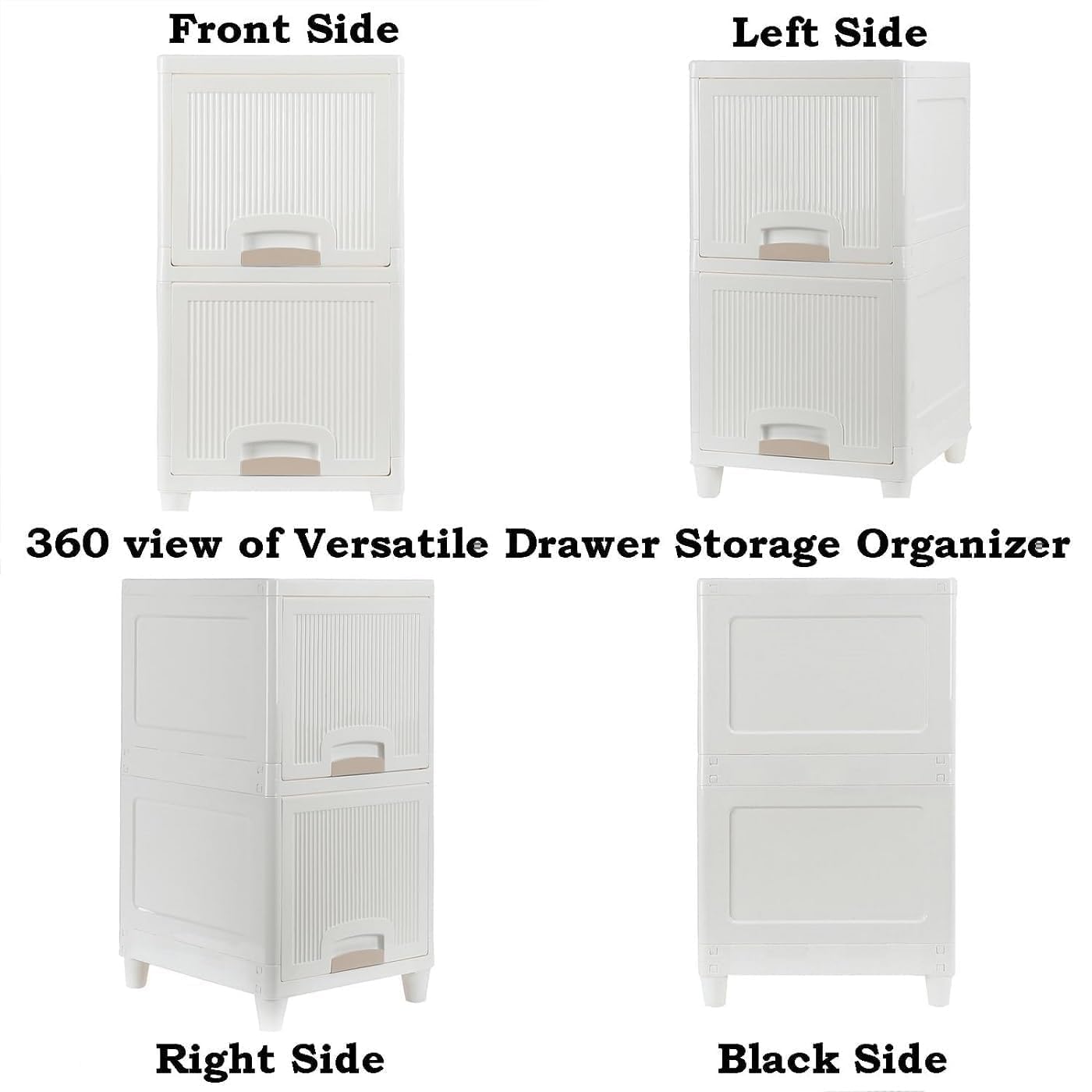 VYAKTEE Heavy Duty Plastic Storage Cabinet with Drawer & Open Shelf, 2-Layer Multipurpose Organizer Unit for Kitchen, Bathroom, Living Room & Office, Compact Space-Saving Storage Cabinet 3