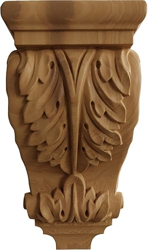 Vista 112 de Ekena Millwork CORW03X04X07ACAL - Ménsula pequeña de madera de acanto, 3 1/2 pulgadas de ancho x 4 pulgadas de profundidad x 7 pulgadas de alto