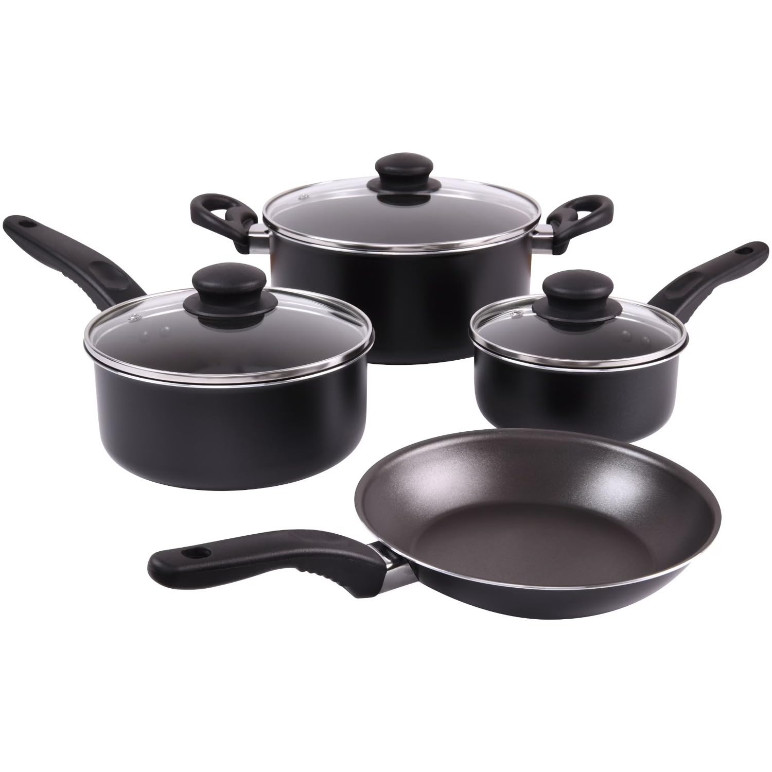 7-Piece Nonstick Aluminum Cookware Set(Black)