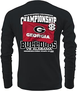 SEC Football Championship 23 ALA v UGA Flag Long Sleeve Graphic T-Shirt