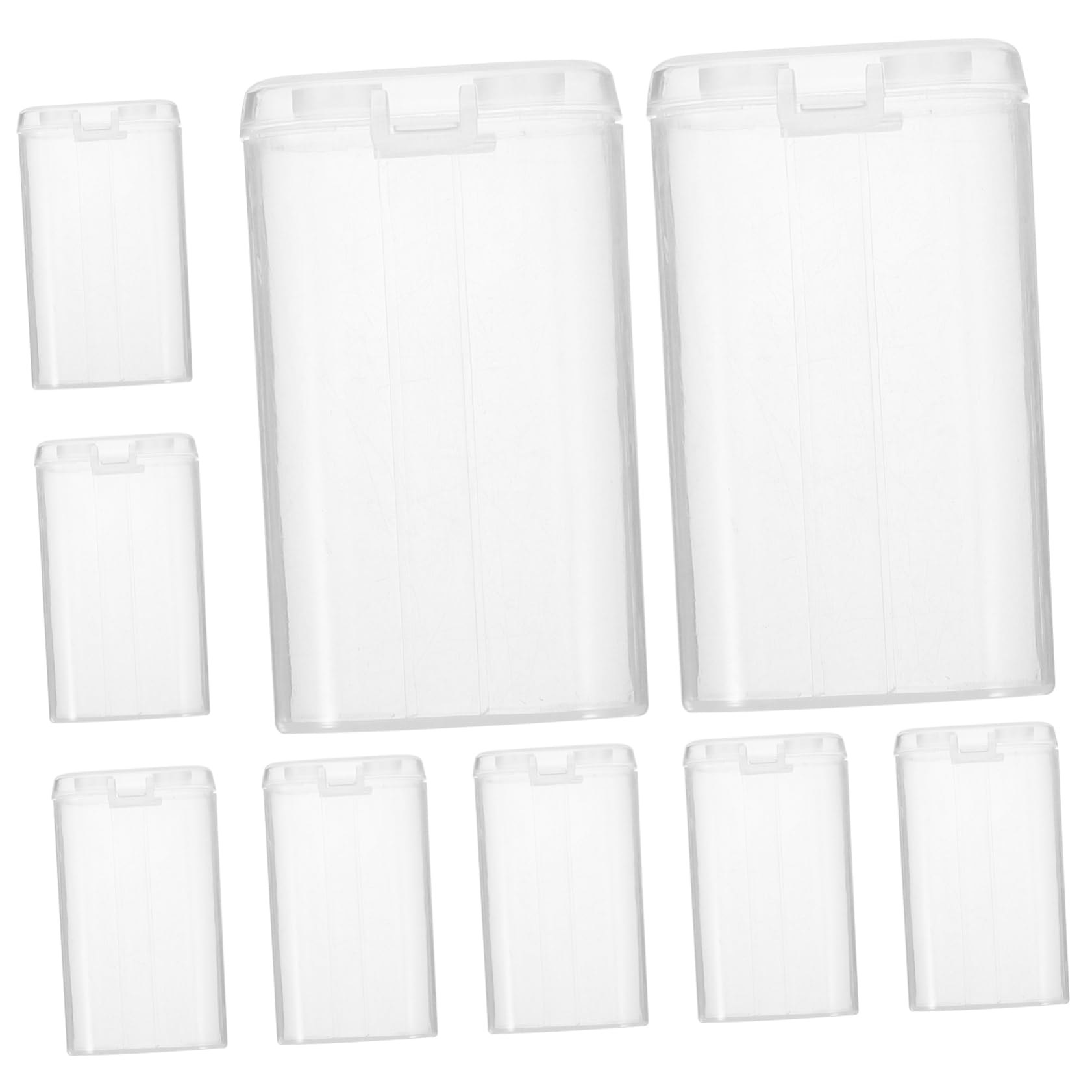 LALAFINA 10pcs Battery Storage Box with Dividers Compact Plastic Organizer Case for Items Lightweight and Easy to Clean for Travel and Home Use
