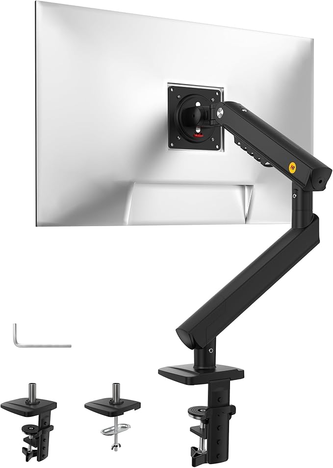 NB Ergonomic Braccio per monitor da 17" a 32", montaggio meccanico a molla fino a 9 kg, VESA 75/100 mm Supporto per monitor A5 (nero)