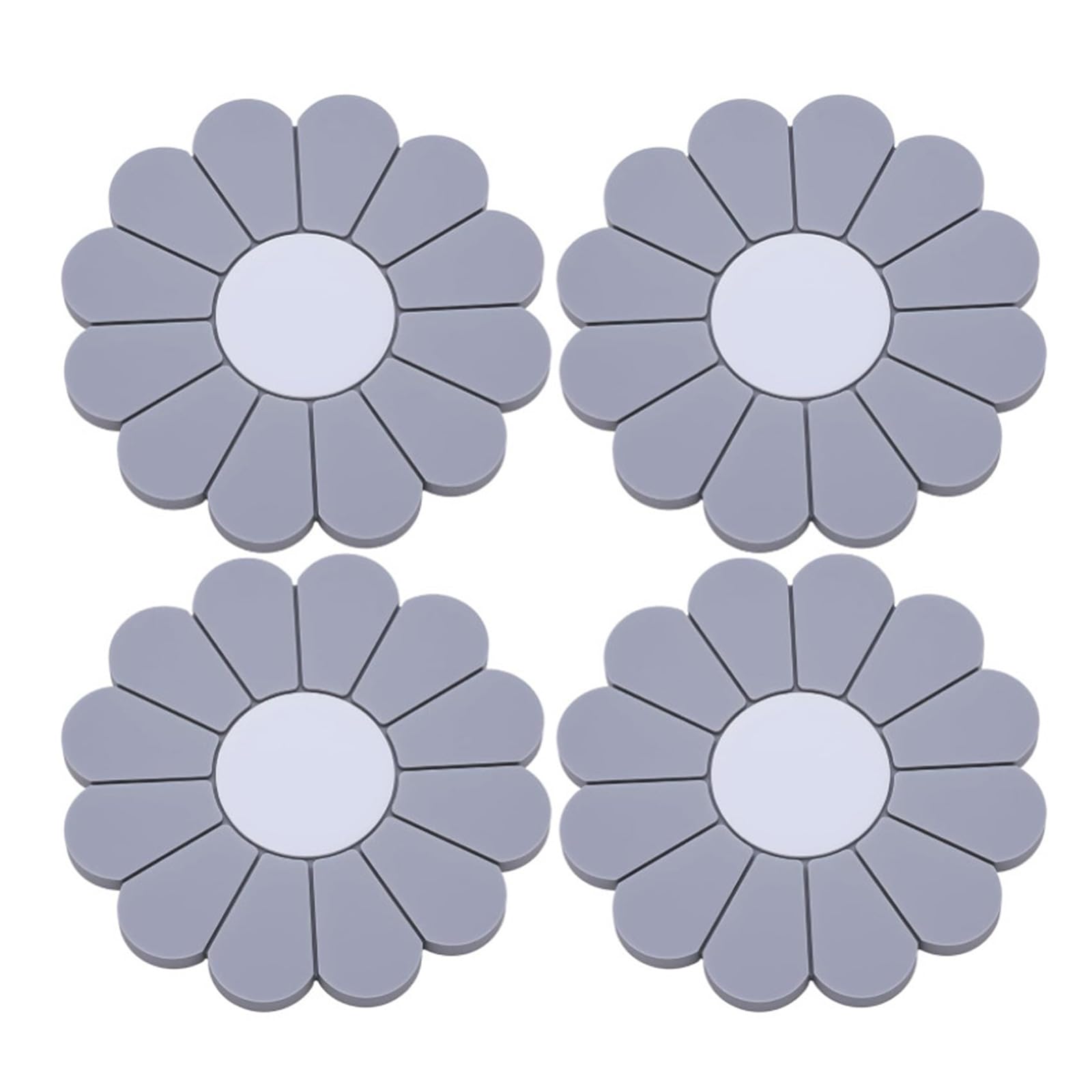 Adorable Flower Shape Vehicle Cup Inserts Nonslip Washable for Commute 4Pcs Waterproof Car Drink Coasters Inserts