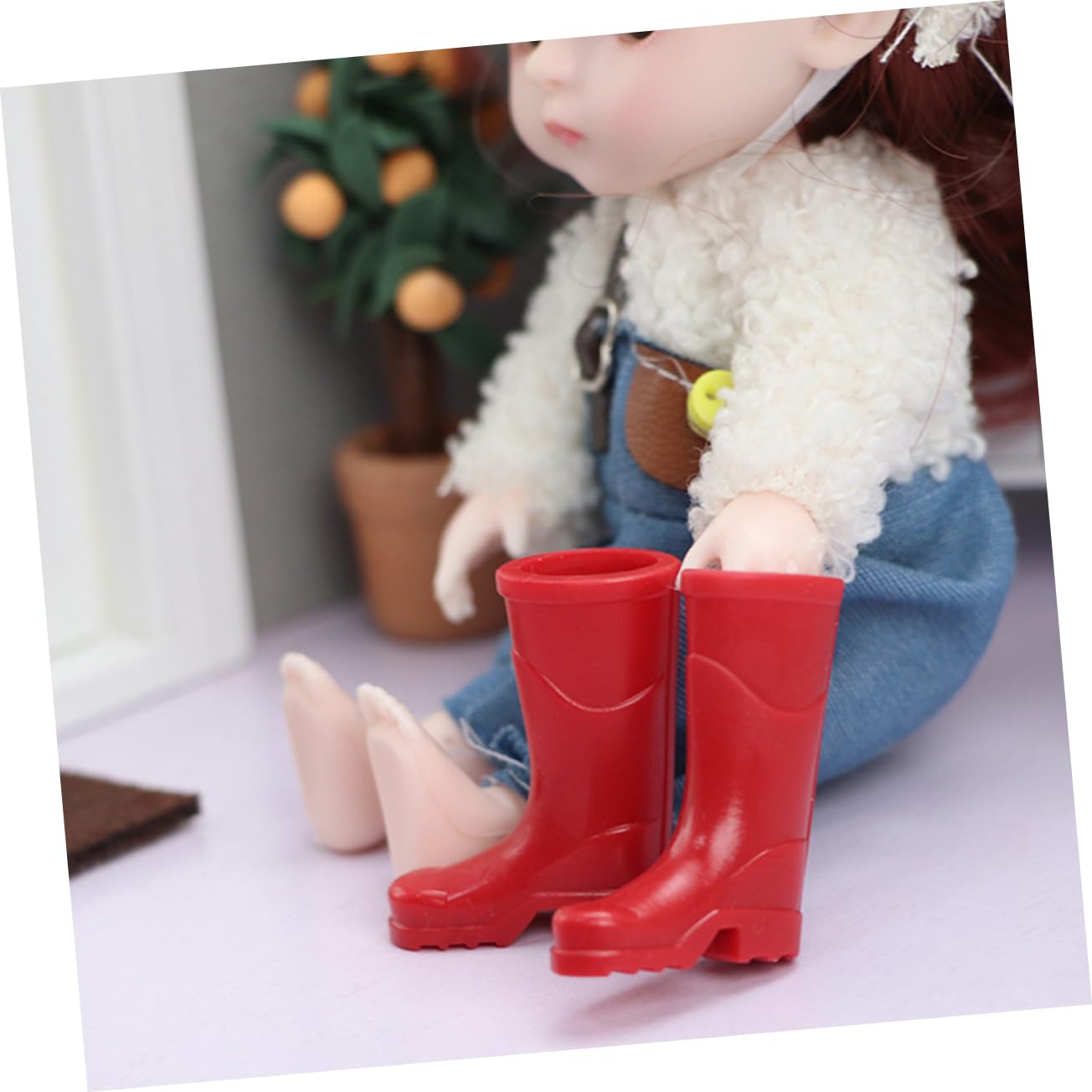 Toyvian 7 paia di mini stivali da Babbo Natale in miniatura, con