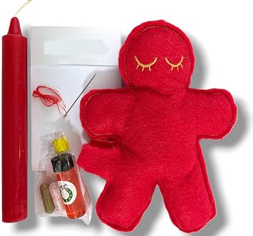 Victoria Rey Love & Attraction Red Poppet/Voodoo Doll Kit for Prayer and Spellcasting, Green