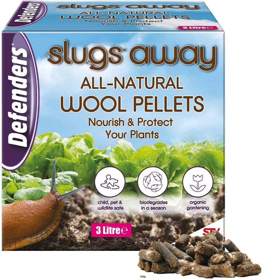 All Natural Slugs Away Wool Pellets - Slug Deterrent - Protection of Garden & Plants from Slugs & Snails - 3 Litre - Blue