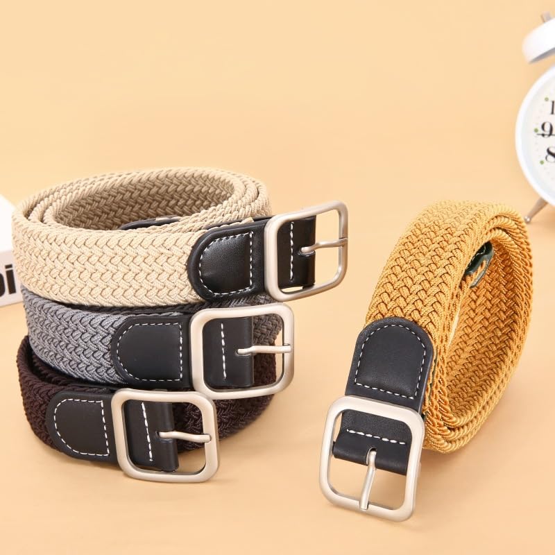Xiao Hua Stretch Belt for men and women,Elastic Woven Braided belt,Casual comfortable and versatile practical accessories for dressing,41.34 inches(Navy blue)2