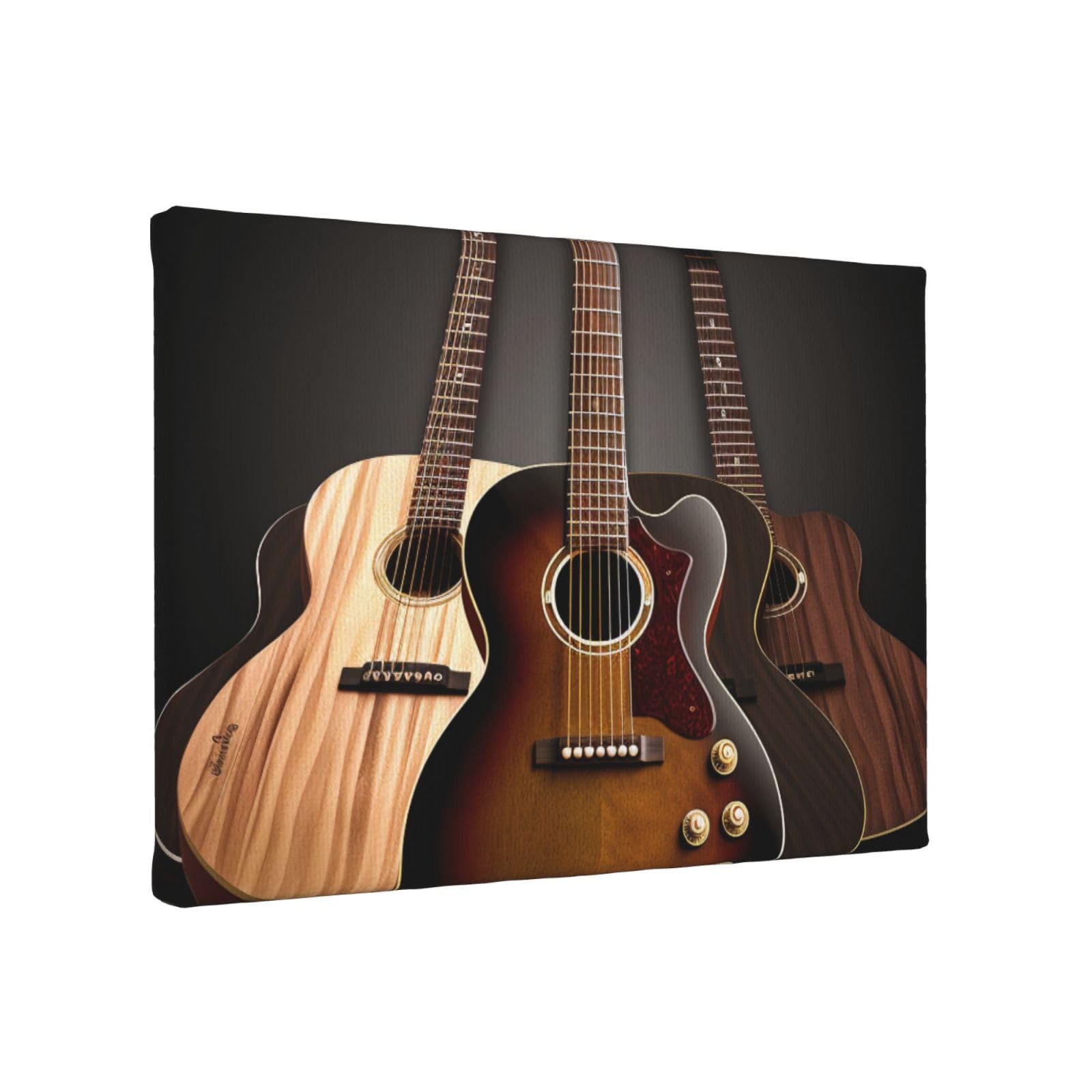 YKLJG Guitar Printed Wall Art Canvas Painting 30x20 CM Wooden Framed Picture Painting Artwork Prints for Bedroom Kitchen Home Office Decor
