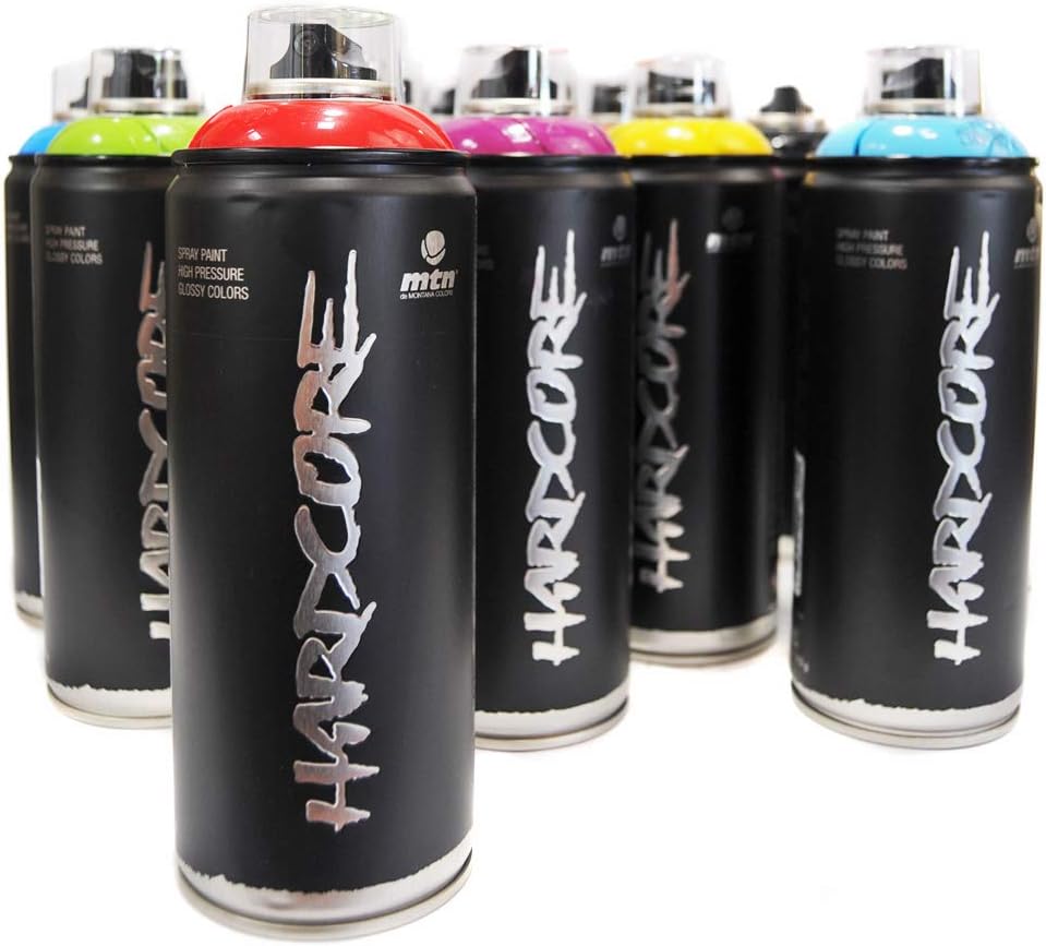 MTN HARDCORE 2 400ml Popular Colors Set of 12 Graffiti Street Art Mural Spray Paint