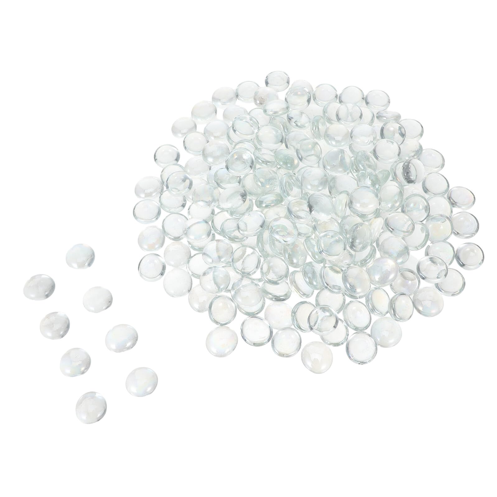 SHINEOFI Ciottoli di Vetro Piatti e Rotondi da 17-19 Mm per Decorazioni Versatili, Durevoli e Trasparenti, per Fontane e Composizioni Floreali