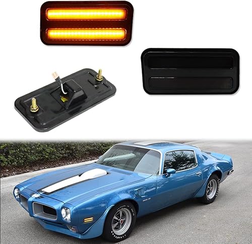 KENRTIR Lente ahumada ámbar LED parachoques delantero luces de marcador lateral para 1970-1981 Pontiac Firebird Trans AM