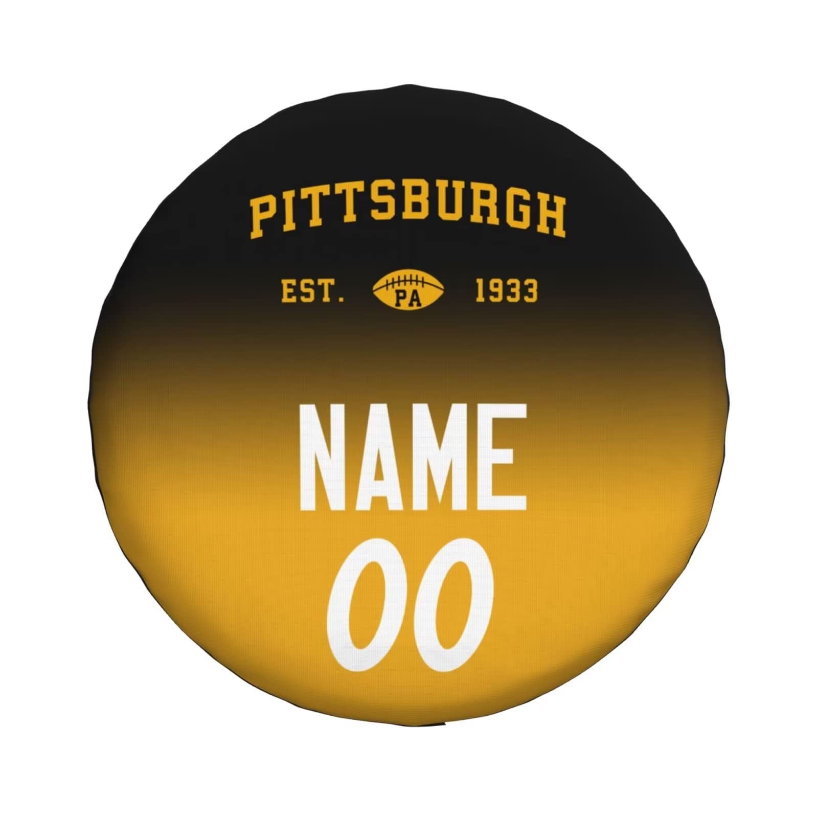 Custom Pittsburgh Spare Tire Cover,Add Personalized Name and Number,Waterproof Dust-Proof Spare Wheel Cover-Universal for RV SUV Trailer Truck