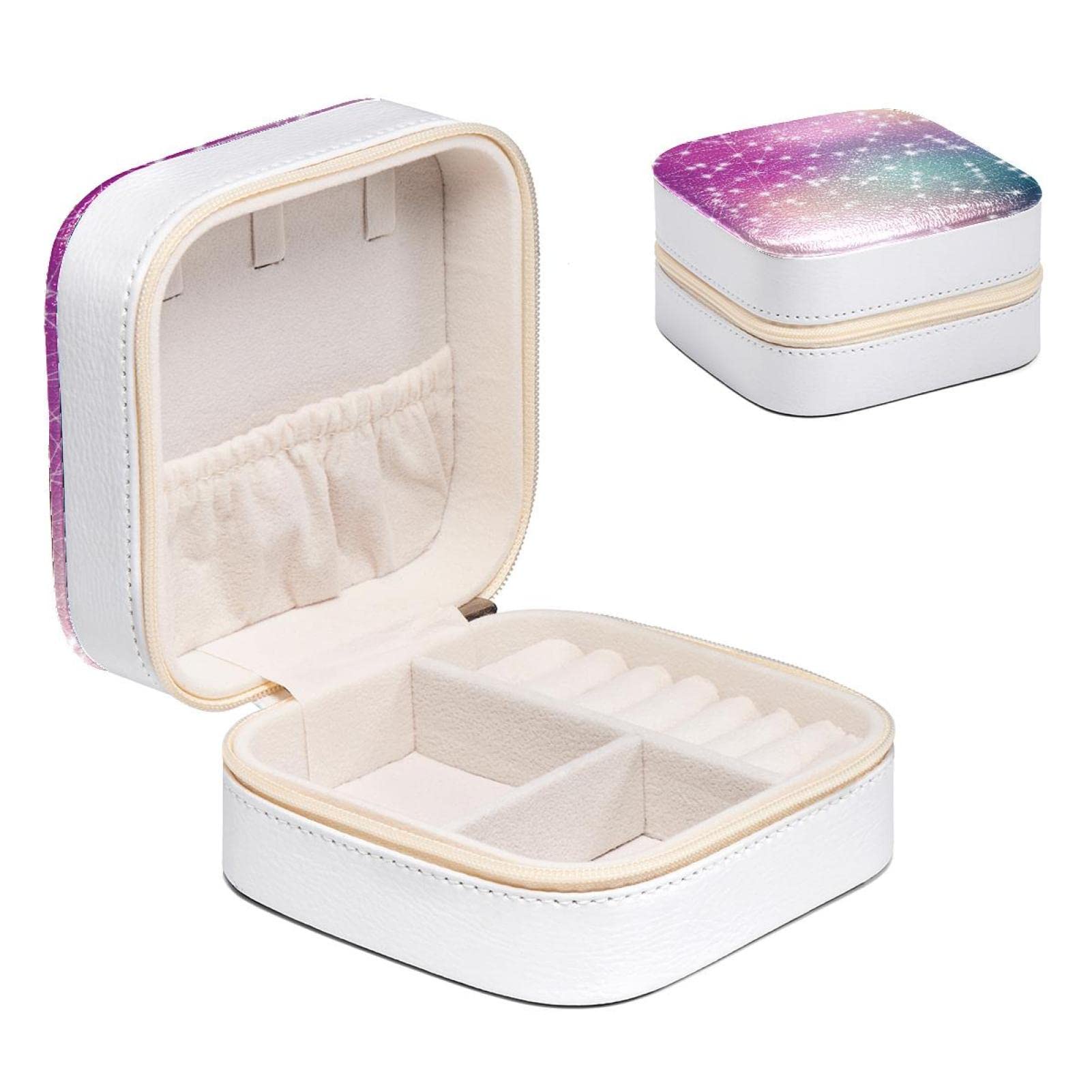 Boîte à bijoux pour femme et filles, idée cadeau géométrique et lumineuse
