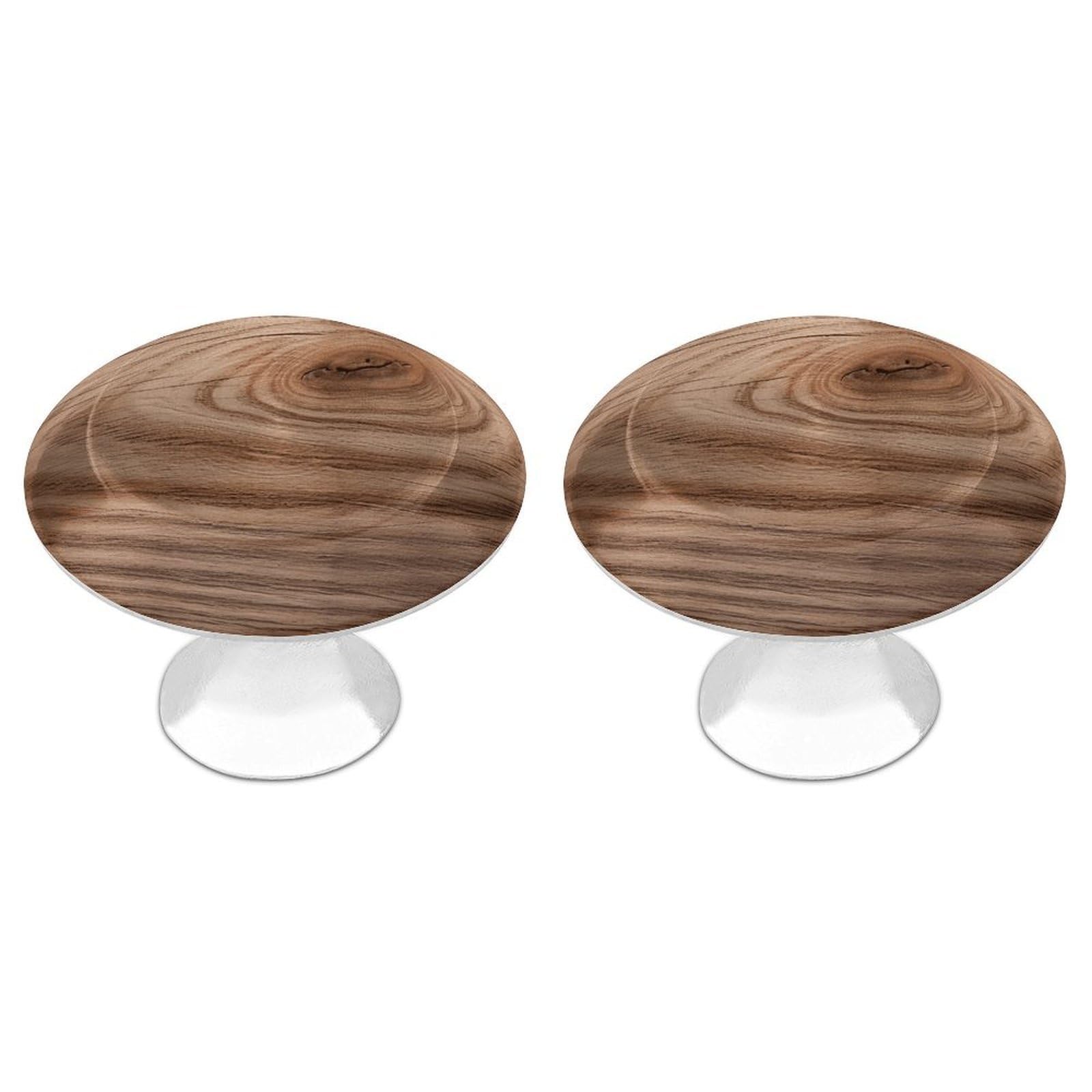 LDGSUPH Wood Grain Drawer Pulls Exquisite Round Cabinet Knobs Closet Door Pulls Sturdy Stainless Steel Door Handle Dresser Drawer Knobs Cabinet Handles for Furniture Pull 2pcs
