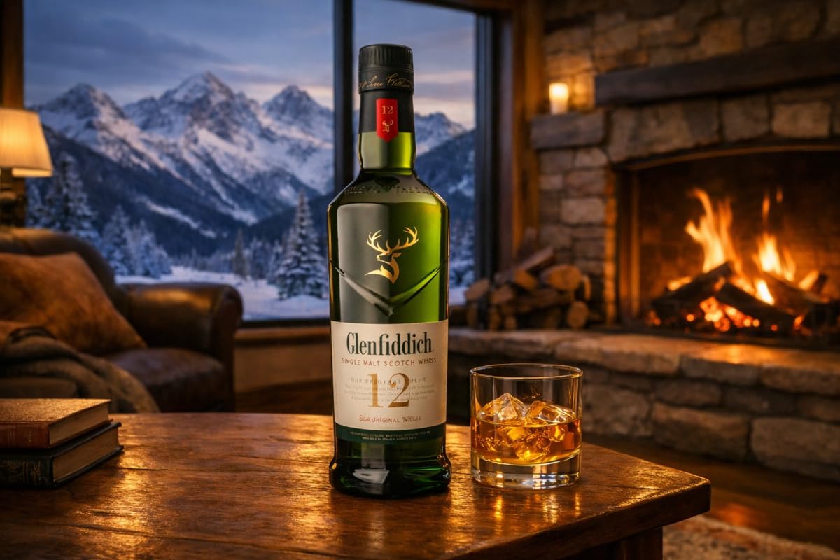 CG94 - Glenfiddich Single Malt Scotch Whisky 12 Anni, Invecchiato in Botti di Quercia, Note di Vaniglia e Spezie, 700 ml