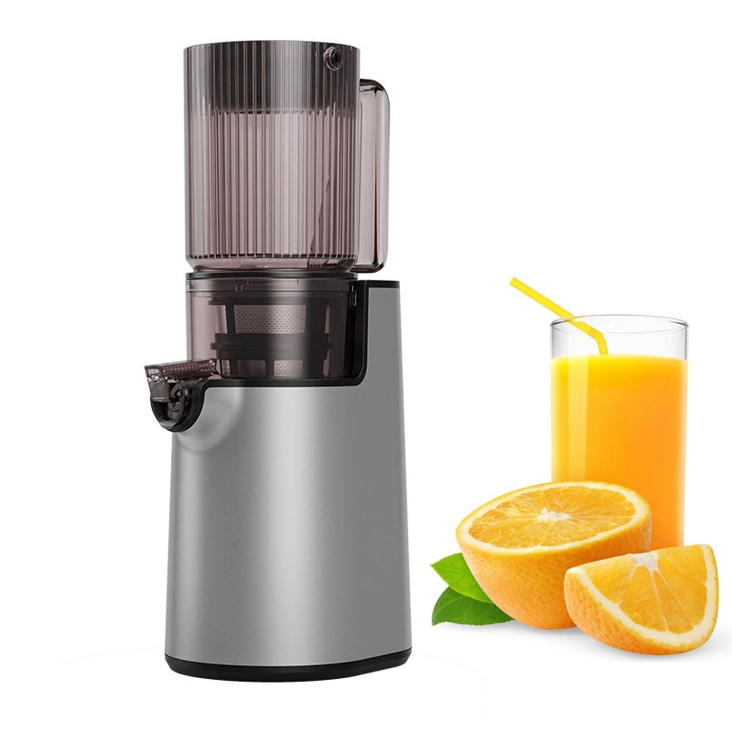 Exprimidor de Prensa en frío de 200 W, exprimidor Masticador Profesional de Baja Velocidad, exprimidor Separador de Pulpa Desmontable, alimentación automática fácil de Limpiar.,B