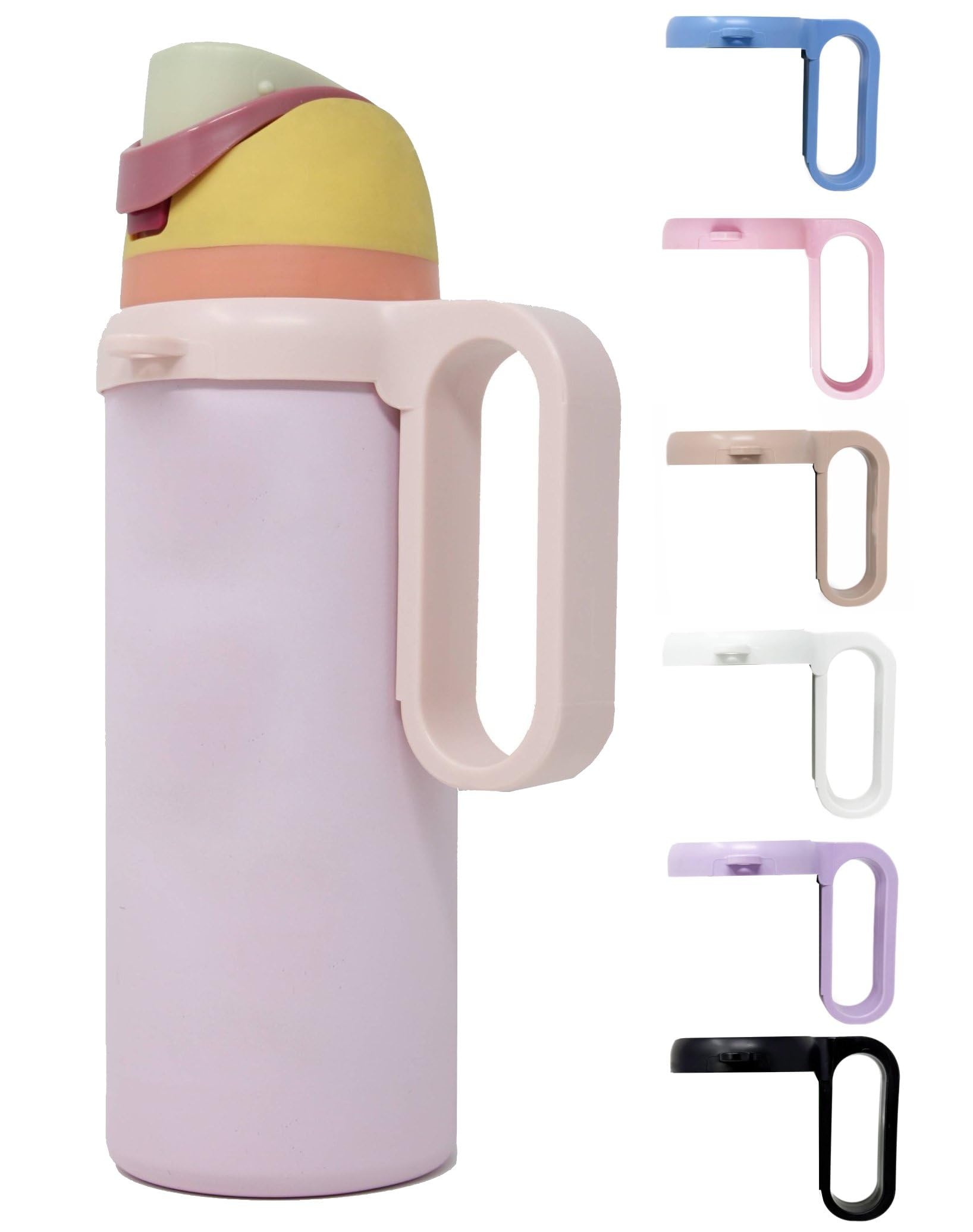 Bottle Handle for Owala FreeSip 24oz 32oz 40oz – Strong Plastic Water Bottle Holder, Durable Easy Carry Accessory for Running, Jogging, Gym, Hiking, and Drinking While Driving & More (Peach)