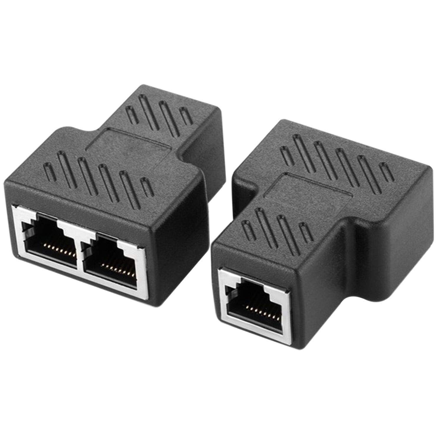 PremiumAV RJ45 Splitter T Adapter 3 Female Coupler 1 Port Female to 2 Port Female socket Y adapter interface Ethernet cable 8P8C extender plug LAN network connector for CAT5, CAT5E, CAT6, CAT7-picture-30