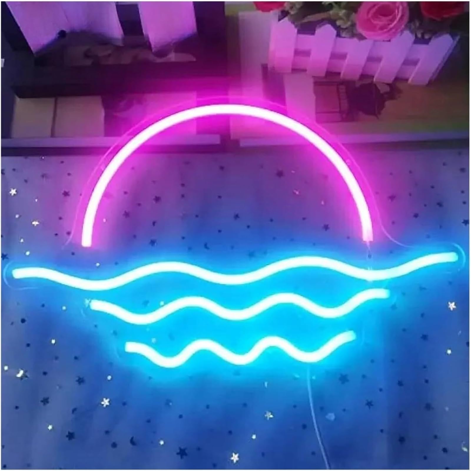 Zynther Neon lamp for neon Lamp for Sunrise Sunset for Powered Dimmable for Shop Gym Wall Bedroom Office Party Decor