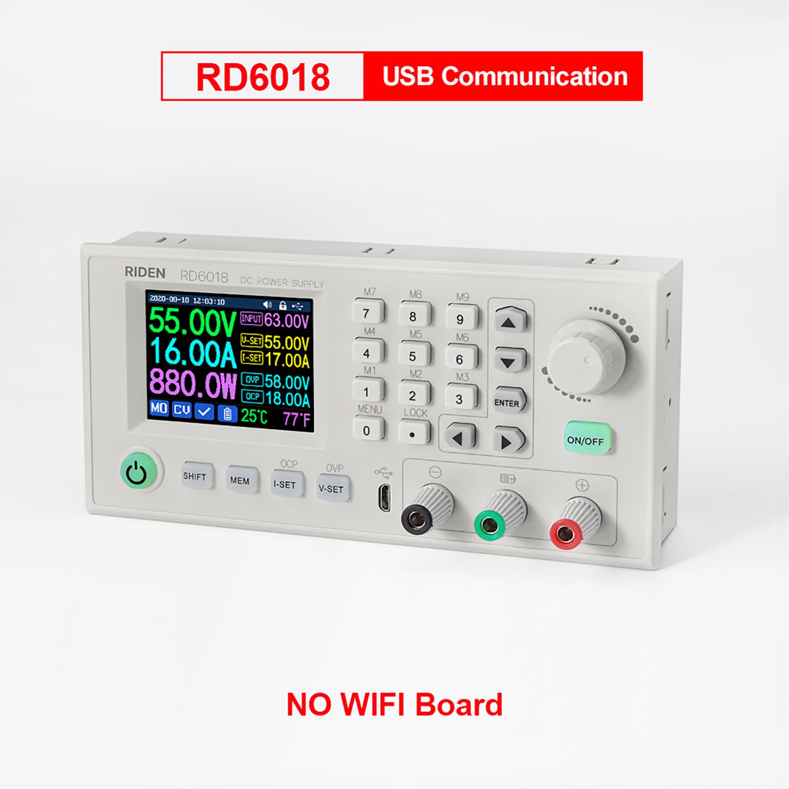 HUIOP RD6018 Modulo di Alimentazione a Corrente Continua a Tensione costante e Corrente costante 18A Tastiera Software PC Controllo App Telefono WiFi con Funzione di aggiornamento firmware