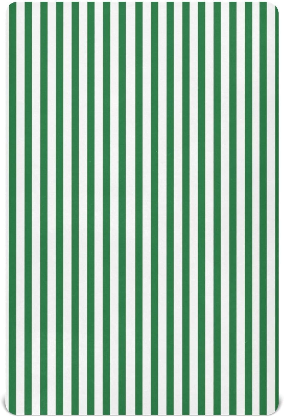 Green White Stripes Crib Sheets for Boys Girls Soft Breathable Mini Crib Sheets for Baby 52" x 28"